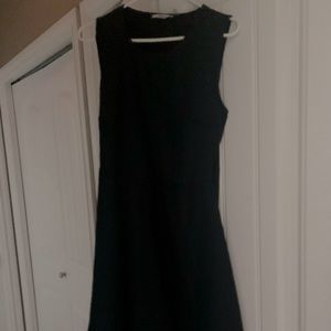 Navy dress with slotted back. Cute, contemporary, chic